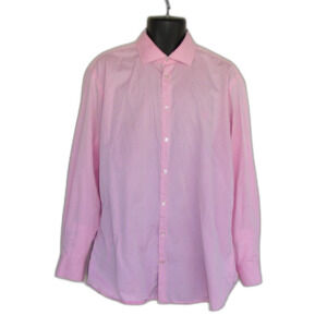 VERSACE 19-69 Dress Shirt, 17.5, Pink, Long sleeve